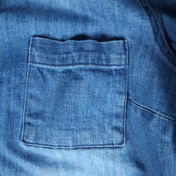 Natural Reflections Denim Shirt Dress Tunic Womens 16 Blue Raw Hem Boho Grunge - Picture 8 of 16